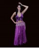 Rock für den orientalischen Tanz in Violett Tüll, Satin und mit Pailletten