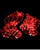 Abanicos rojos luminosos en seda pura y LEDs para danza oriental
