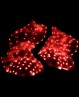 Eventails rouges lumineux de danse orientale pure soie et LED