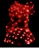 Abanicos rojos luminosos en seda pura y LEDs para danza oriental