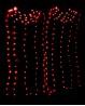 Abanicos rojos luminosos en seda pura y LEDs para danza oriental
