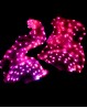 Rosa leuchtende Fächer für orientalischen Tanz pure Seide und mit LED