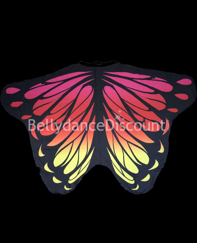 Ailes de papillon rose rouge jaune Ailes de papillon rose rouge jaune