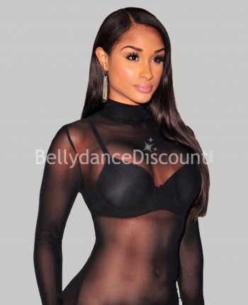 Body di danza trasparente nero