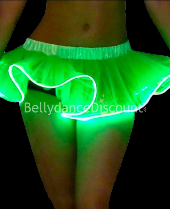 Falda luminosa verde