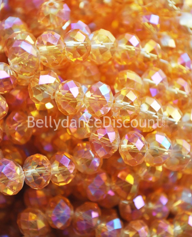 Lotto di 50 grosse perle da cucire giallo arancio
