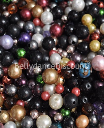 Lot de 50 grosses perles à coudre multicolores
