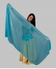 Shiny light blue rectangular Bellydance Veil