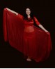 Velo rectangular rojo brillante para danza oriental