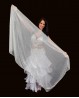Shiny white rectangular Bellydance Veil