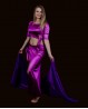 Velo rectangular violeta brillante para danza oriental