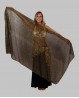 Velo rectangular negro-dorado brillante para danza oriental