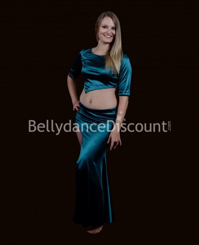 Dark green satin Bellydance costume