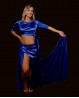 Costume de danse orientale satin bleu nuit