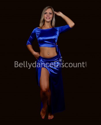 Midnight blue satin Bellydance costume