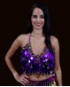 Top violeta para danza oriental en escamas