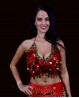 Top di danza del ventre rosso con pastiglie