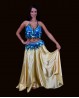 Bellydance top light blue with dots