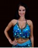 Bellydance top light blue with dots