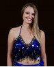 Top di danza del ventre blu scuro con pastiglie