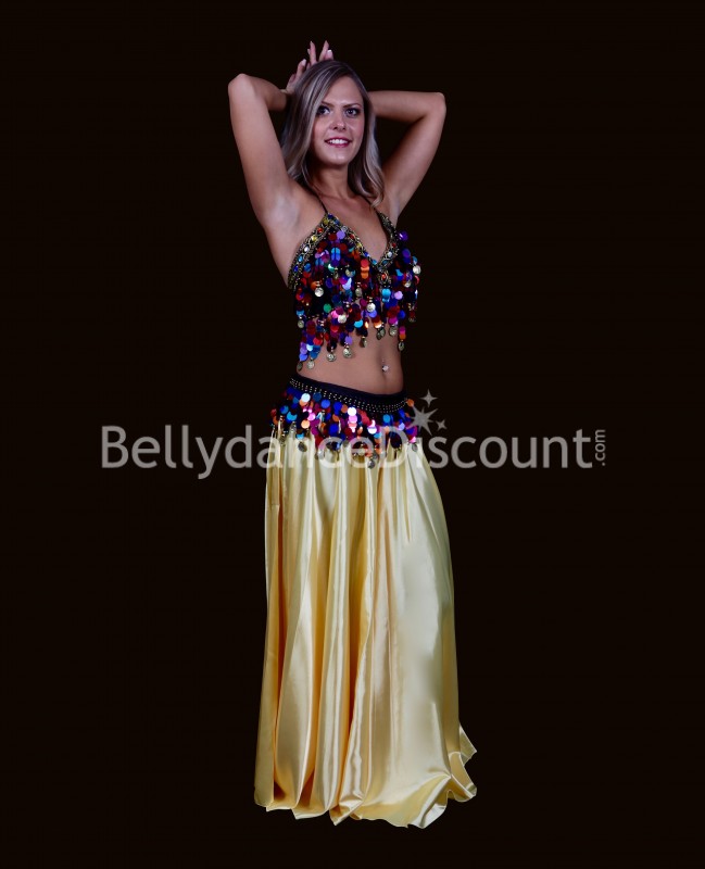Top multicolor para danza oriental en escamas