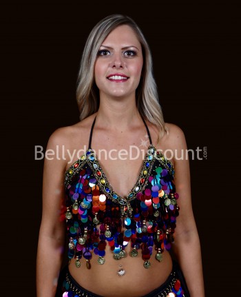 Bellydance top multicolor with dots