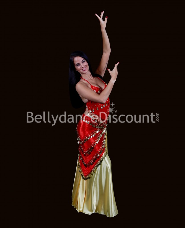 Red covering belly dance top