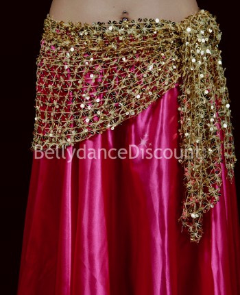 Bellydance scarf gold with glitter