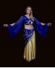 Long foulard de danse orientale velours bleu nuit sequins or