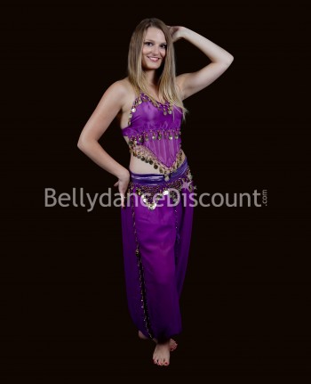 Pantalones violeta anchos para danza oriental