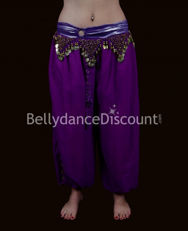 Pantalones violeta anchos para danza oriental