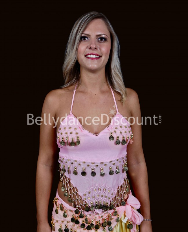 Light pink covering belly dance top