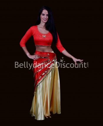 Top de danse orientale et Bollywood rouge