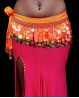 Cinturón de danza del vientre con lentejuelas de plástico naranja