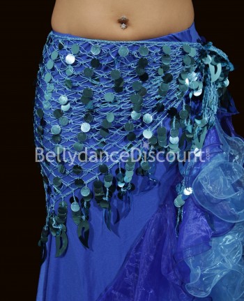 Bellydance scarf light blue with sequins