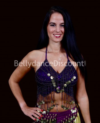 Haut "papillon" de danse orientale violet