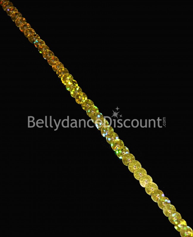 Paillettenbesatz in Gold 1 Meter