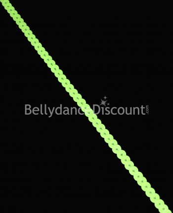 Sequined edging apple green 1 meter