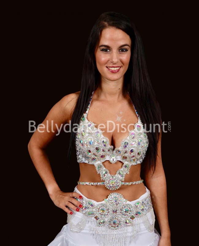 Set reggiseno + cintura di danza del ventre diamante Set reggiseno + cintura di danza del ventre diamante
