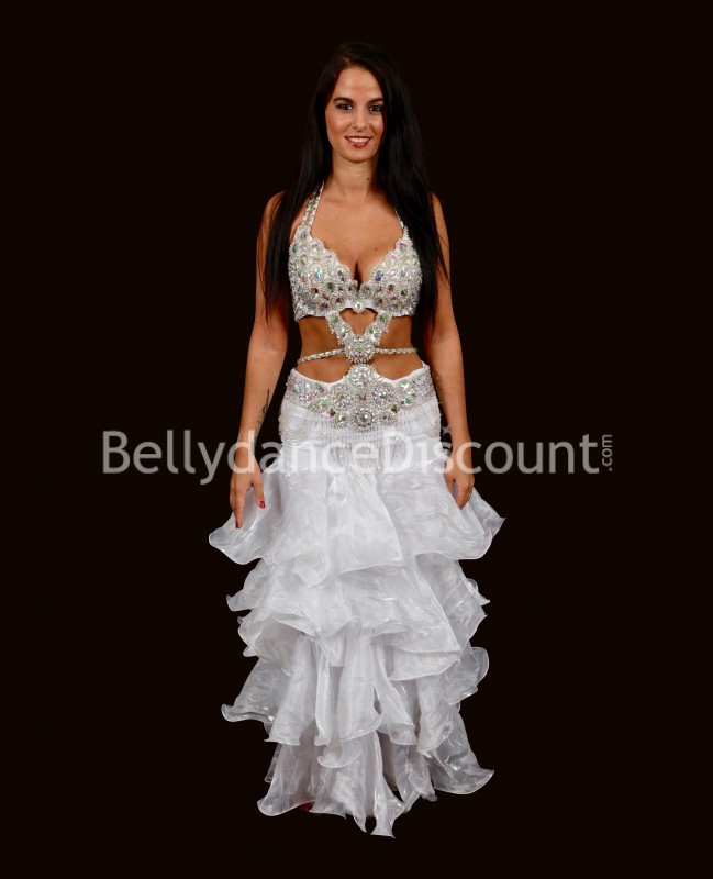 Conjunto sujetador + cinturón diamante para danza oriental